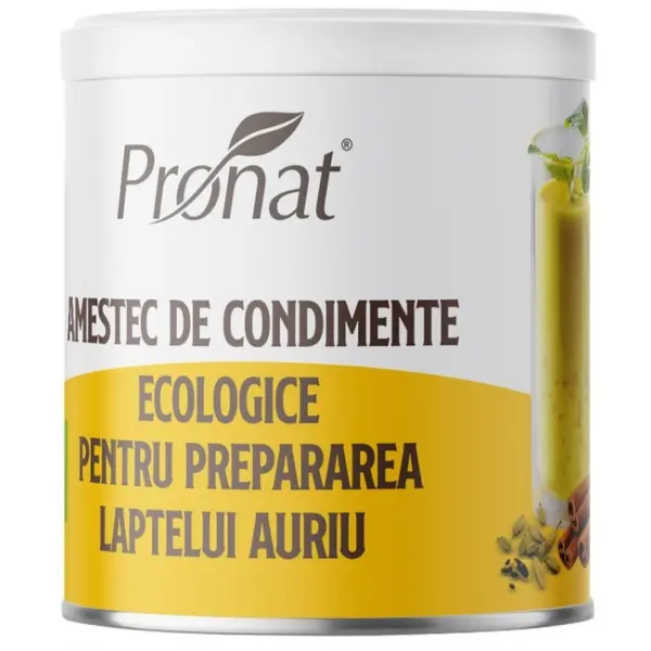 Amestec de Condimente Bio pentru Prepararea Laptelui Auriu, 100 g, Pronat