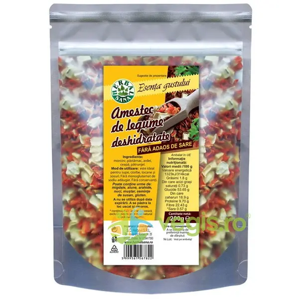 Amestec de Legume Deshidratate fara Adaos de Sare 200g