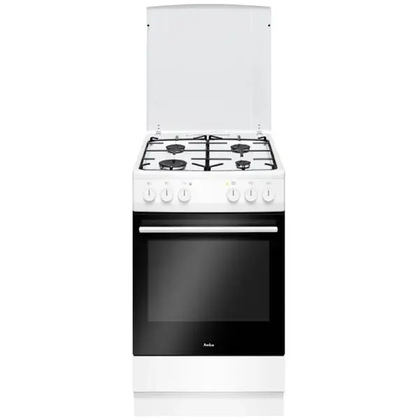 AMICA Aragaz Amica 510GE3.33ZpQW, Gaz, 4 arzatoare, Alb/Negru