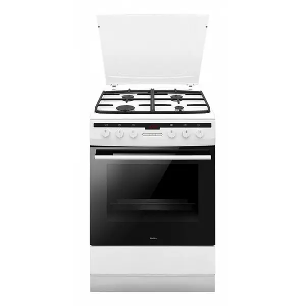 AMICA Aragaz Amica 617GEH3.33HZpTaDpA(W) Pizza, plita 4 arzatoare pe gaz, cuptor electric, 60 cm, Alb