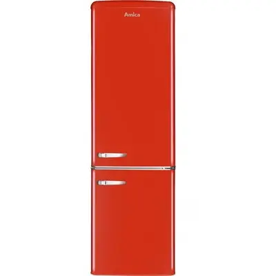AMICA Combina frigorifica retro Amica FK2965.3RAA, 244L, Clasa E, H 181 cm, Rosu