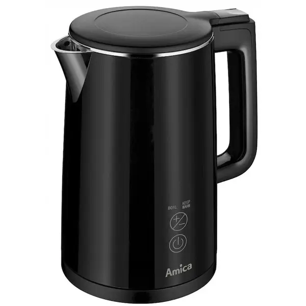 AMICA Fierbator de apa Amica KF 6012, digital, 2200W, capacitate 1.5L, controlul temperaturii, Negru