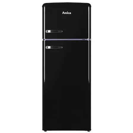 AMICA Frigider design retro Amica KGC15634S, 208L, Clasa E, H 144 cm, negru