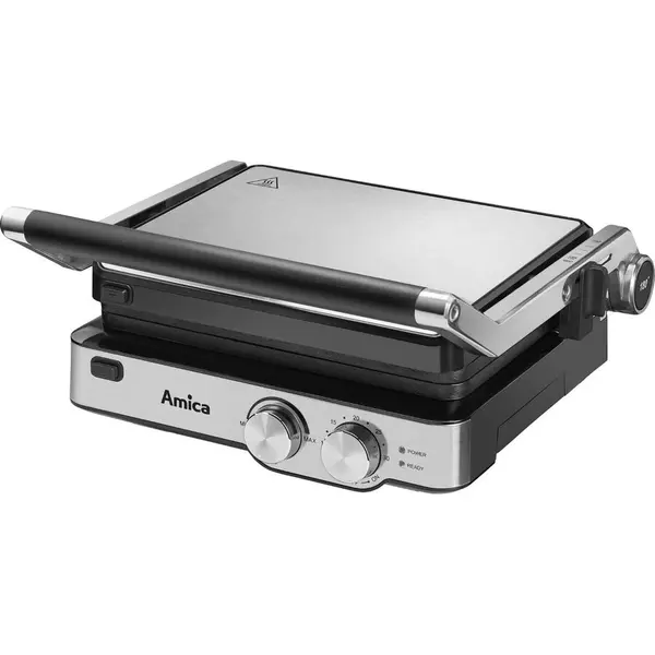 AMICA Gratar electric Amica GK 4011, 2000 W, placi detasabile, reglare manuala, Inox