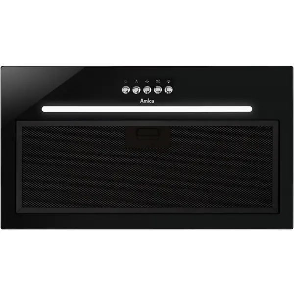 AMICA Hota incorporabila Amica OMP6255BG, LED, 65 dB, putere absorbtie 389 m3/h, 55 cm, 3 trepte de viteza, Negru