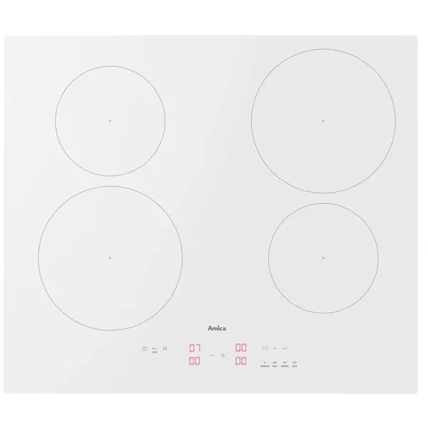 AMICA Plita electrica cu inductie Amica PIDH6140PHTUN 3.0, 4 zone de gatit, sticla ceramica, 7350 W, Alb