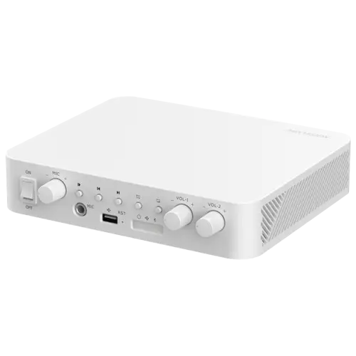 Amplificator IP doua zone, 80W, Alarma, USB, Bluetooth - HIKVISION DS-QAE1A80G1-VB