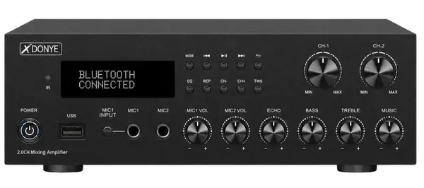 Amplificator PA 2 zone Bluetooth K-04217020, 2 x 50W RMS, 200W max, USB/FM/AUX