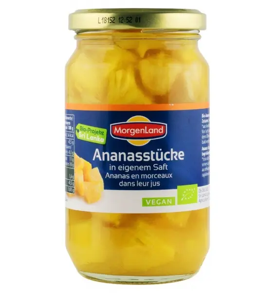 Ananas BIO bucati in suc propriu, 350 g