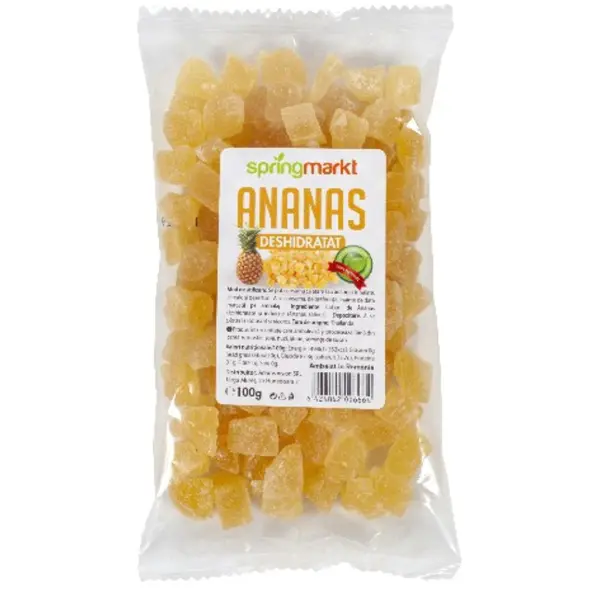 Ananas deshidratat, 100g, Springmarkt