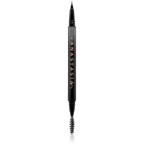 Anastasia Beverly Hills MicroStroke Brow Pen creion pentru sprancene cu pensula culoare Dark Brown 0.5 ml
