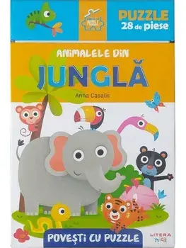 Animalele din jungla. Povesti cu puzzle/***