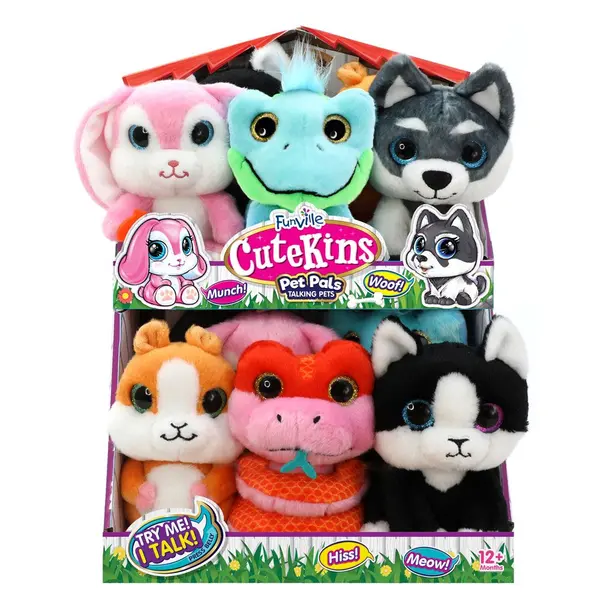 Animalute din plus cu sunete Cutekins Pet Pals 12 cm