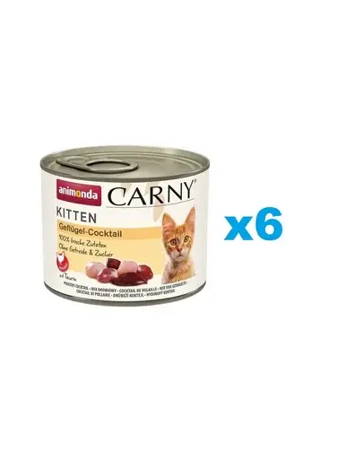 ANIMONDA Carny Kitten Poultry Cocktail conserva 6x200 g cocktail de pasare pentru pisoi