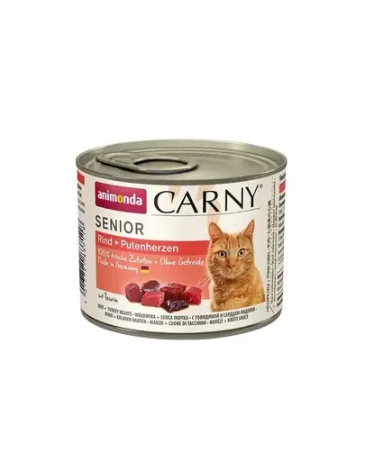 ANIMONDA Carny Senior Vită și Inimă de Curcan 200 g