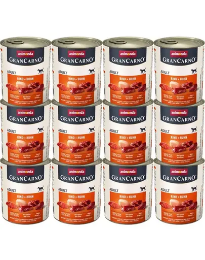 ANIMONDA GranCarno hrana umeda caine adult, cu vita si pui 12 x 800 g
