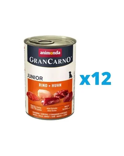 ANIMONDA GranCarno Junior Hrana umeda catei, cu vita si pui 12 x 800 g