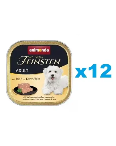 ANIMONDA Vom Feinsten Adult Mancare caini adulti, cu vita si cartofi 12x150 g