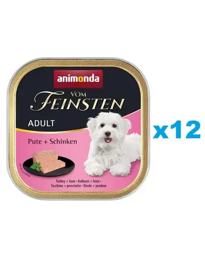 ANIMONDA Vom Feinsten Adult Turkey&Ham 12x150 g curcan si sunca, pate pentru caini adulti