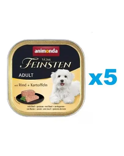ANIMONDA Vom Feinsten Menue Hrana umeda cu vita si cartofi pentru caini adulti 5 x 150 g