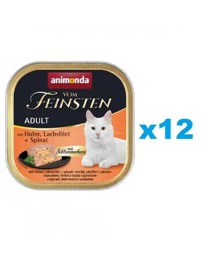 ANIMONDA Vom Feinsten Pate pui, somon si spanac 12x100g hrana pisici