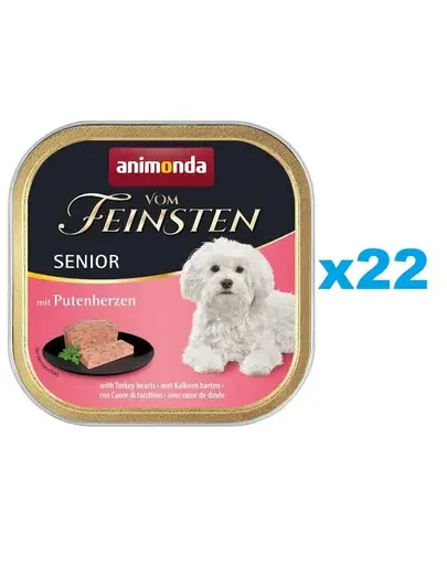 ANIMONDA vom Feinsten Senior Hrana umeda cu inimi de curcan pentru caini seniori 22x150 g