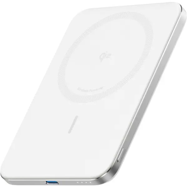 Anker Acumulator extern wireless Anker Nano MagSafe, 5.000 mAh, Ultra-Slim, 15W, compatibil MagSafe, Alb
