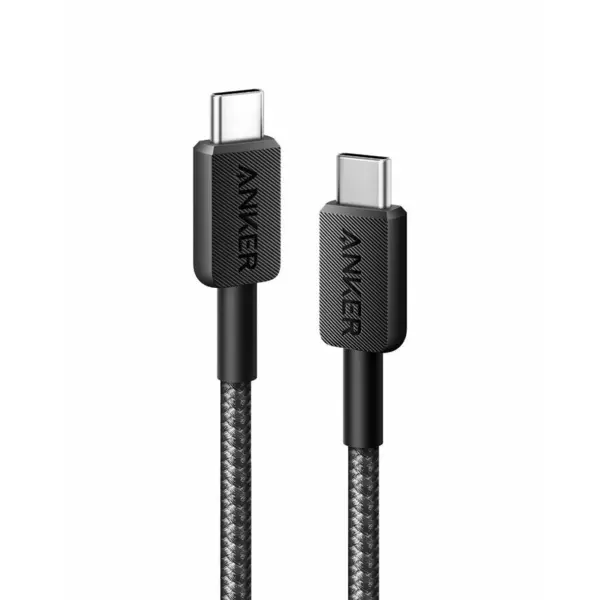 Anker Cablu alimentare si date Anker, USB-A (T) la USB Type-C (T), 0.9m rata transfer 480 Mbps, invelis nylon, braided, Negru, A81H5G11
