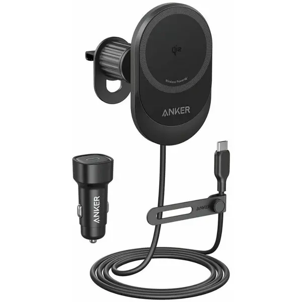 Anker Incarcator auto wireless Anker MagGo, 15W, 1.67A, Negru