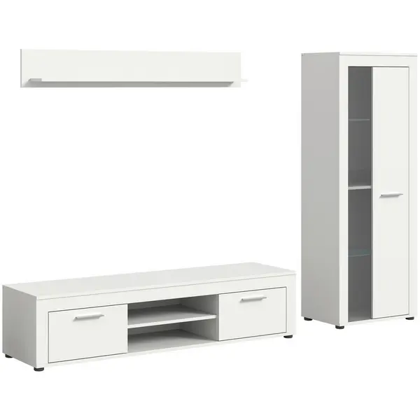 Ansamblu Mobilier Camera De Z, 3 piese, alb, 235/159/35 cm