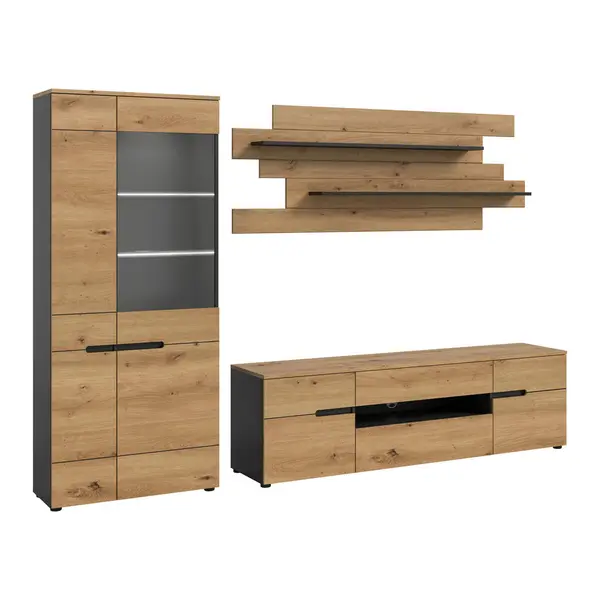 Ansamblu Mobilier Camera De Z, 3 piese, stejar Artisan, 280/190/44 cm