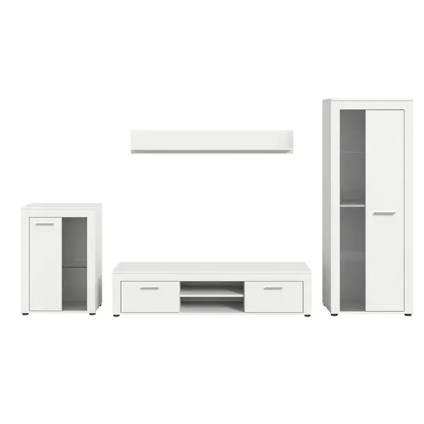 Ansamblu Mobilier Camera De Z, 4 piese, alb, 310/169/35 cm