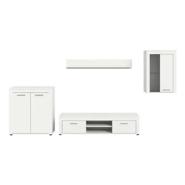 Ansamblu Mobilier Camera De Z, 4 piese, alb, 330/169/35 cm