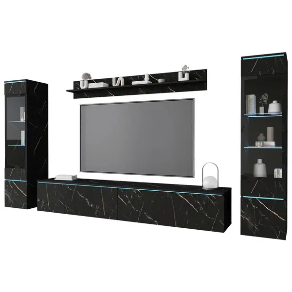 Ansamblu Mobilier Camera De Z, 4 piese, ardeziu, 240/130/33 cm