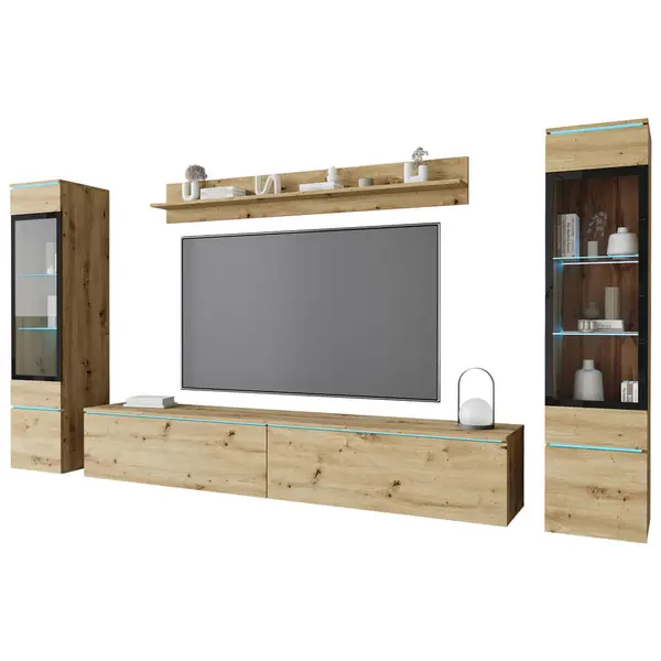 Ansamblu Mobilier Camera De Z, 4 piese, stejar Artisan, 240/130/33 cm