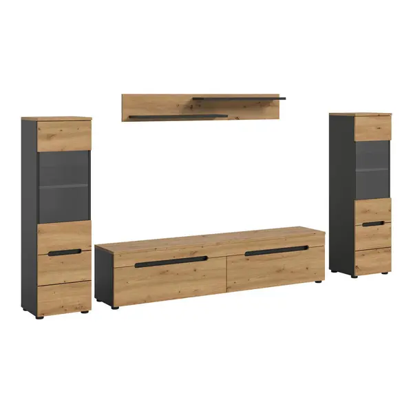 Ansamblu Mobilier Camera De Z, 4 piese, stejar Artisan, 272/141/33 cm