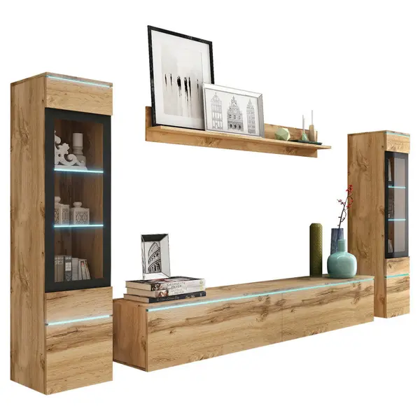 Ansamblu Mobilier Camera De Z, 4 piese, stejar Wotan, 240/130/33 cm