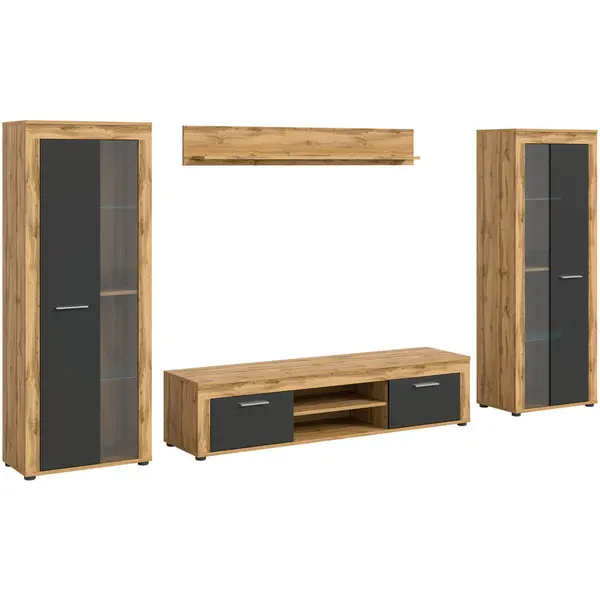 Ansamblu Mobilier Camera De Z, 4 piese, stejar Wotan, 310/159/35 cm