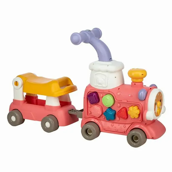 Antemergator 5 in 1 Magic Train, Free2Move, Cu diverse activitati de joaca, Panou Educational, Efecte sonore si luminoase, Pink