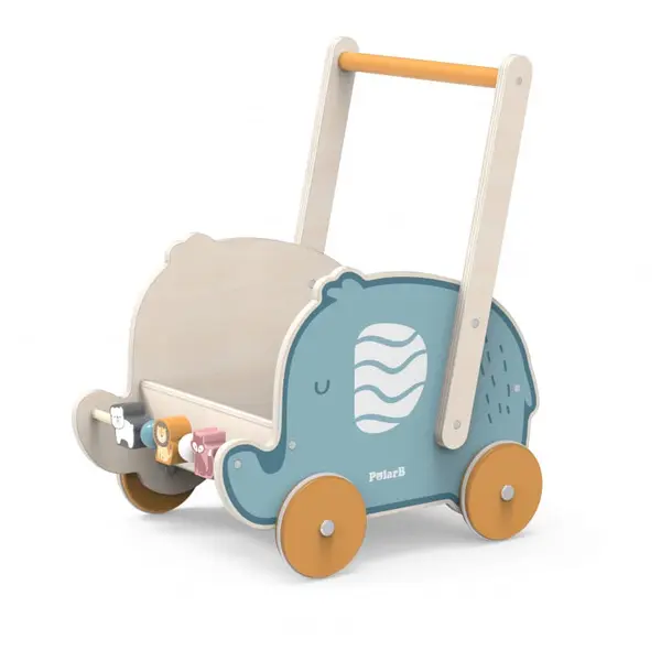 Antemergator Viga PolarB, lemn, carucior elefant, albastru KID440311, la doar 191,00 lei
