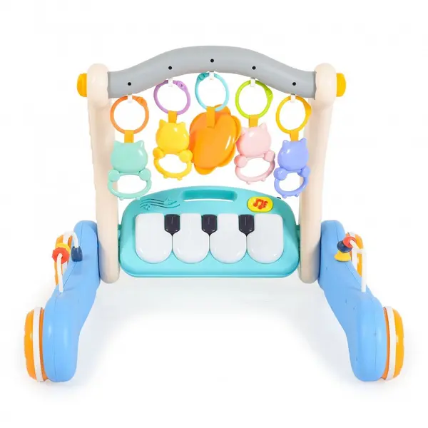 Antepremergator si centru de activitati 2in1 Moni Piano Blue