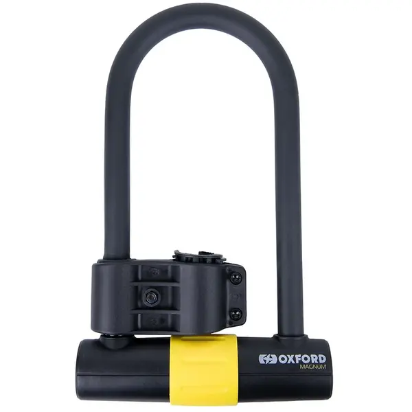 Antifurt Roata Moto Oxford Magnum U-Lock (177x270mm) With Bracket Otel Negru Galben LK223
