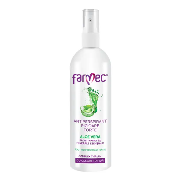 Antiperspirant picioare Forte cu Aloe Vera, 200 ml, Farmec