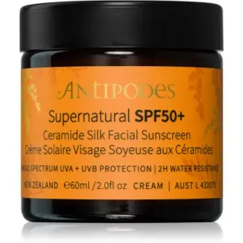 Antipodes Supernatural SPF50+ Ceramide Silk Facial Sunscreen crema protectoare pentru fata cu ceramide