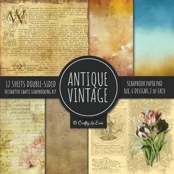 Antique Vintage Scrapbook Paper Pad 8x8 Decorative Scrapbooking Kit Collection for Cardmaking, DIY Crafts, Creating, Old Style Theme, Multicolor Desig/***