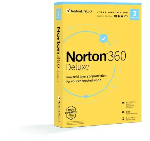 Antivirus Norton 360 Deluxe, Backup 25GB, 1 User, 3 PC, 1An
