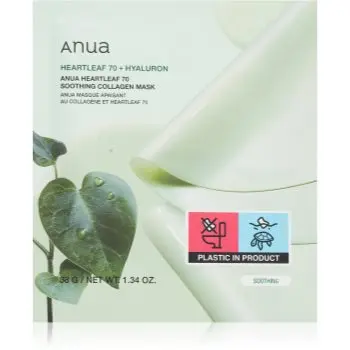Anua Heartleaf 70% + Hyaluron Soothing Collagen Mask masca faciala hidratanta cu efect calmant