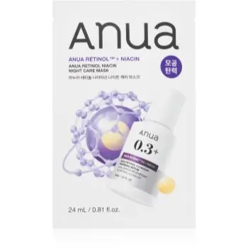 Anua Retinol + Niacin Night Care Mask mască textilă cu efect antirid pentru uniformizarea nuantei tenului
