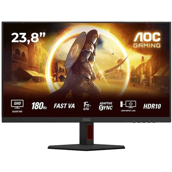 AOC Monitor Gaming AOC Q24G4RE, Fast IPS LED, Diagonala 23.8 , Rezolutie QHD 2560 x 1440, HDMI, DisplayPort, 180 Hz, 0.5 ms, Negru