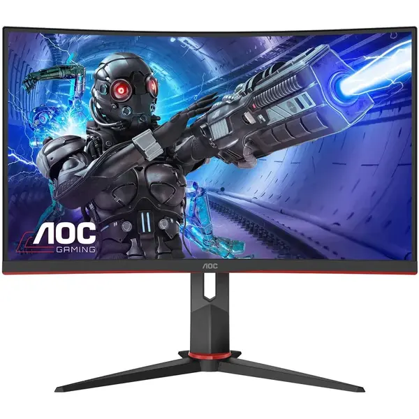 AOC Monitor Gaming Curbat WLED VA AOC C32G2ZE/BK, 31.5, Full HD, 240Hz, 0.5 ms, AMD, HDMI, DisplayPort, Jack, FrameLess, VESA, Negru